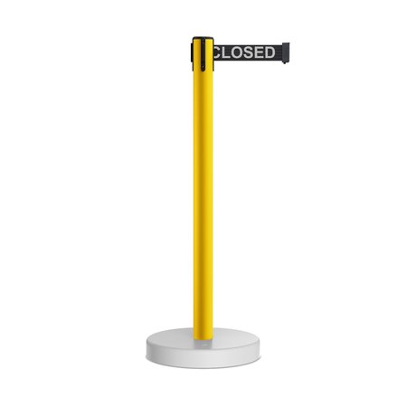 MONTOUR LINE Stanchion Belt Barrier WaterFillable Base Yellow Post 11ft.Line...Belt MSW630-YW-THISLBW-110